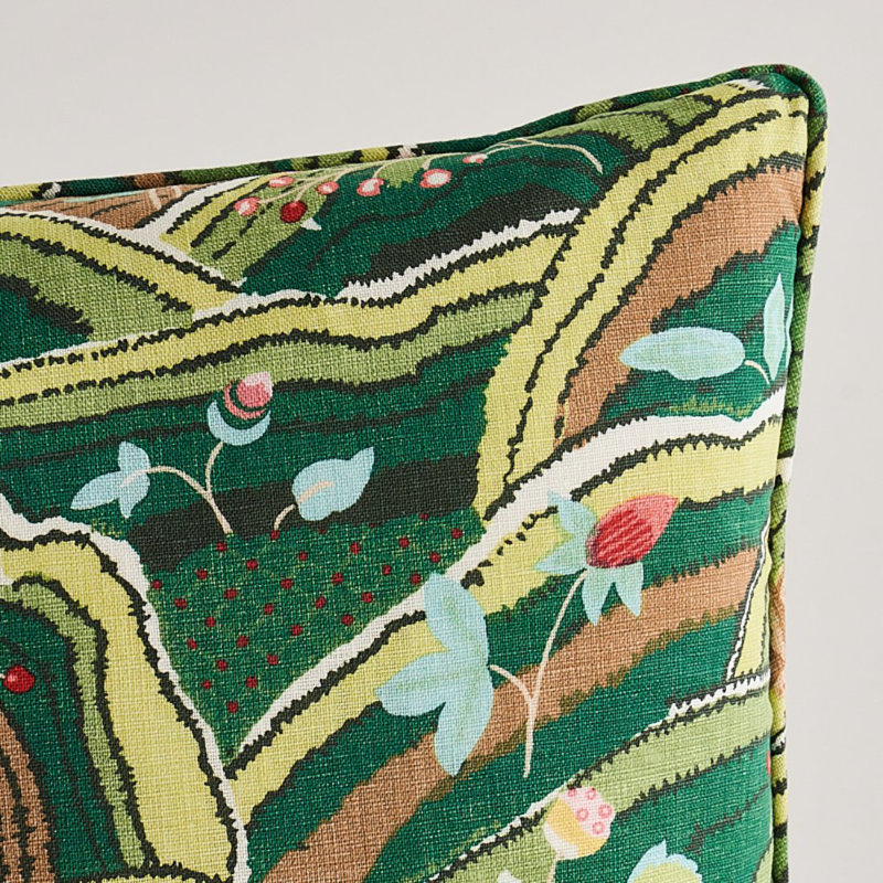 Rolling Hills Pillow, Green, 22" x 22"