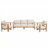 Baymont Modern Outdoor Acacia Wood 3-Piece Conversation Set With Cushions