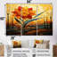 Ensemble de salon art mural rouge et jaune-108461477-108461479