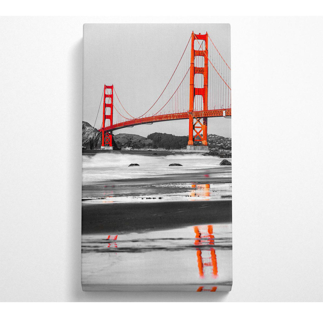 Golden Gate Bridge Red Reflections Breite Leinwand drucken