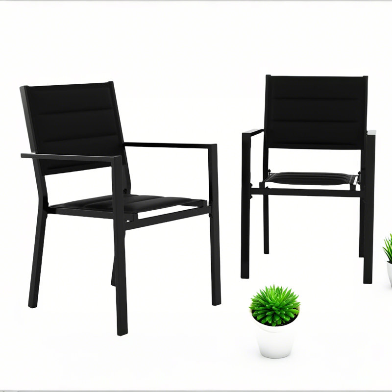Patio Dining Armchair, Black/Black