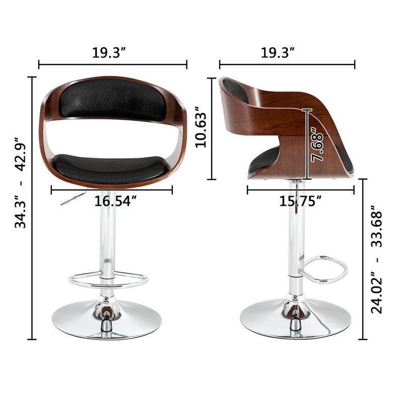 Tabouret pivotant à hauteur réglable