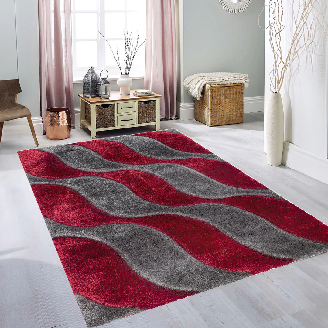 Geometric Machine Tufted Shag 80cm X 150cm Indoor / Outdoor Area Rug