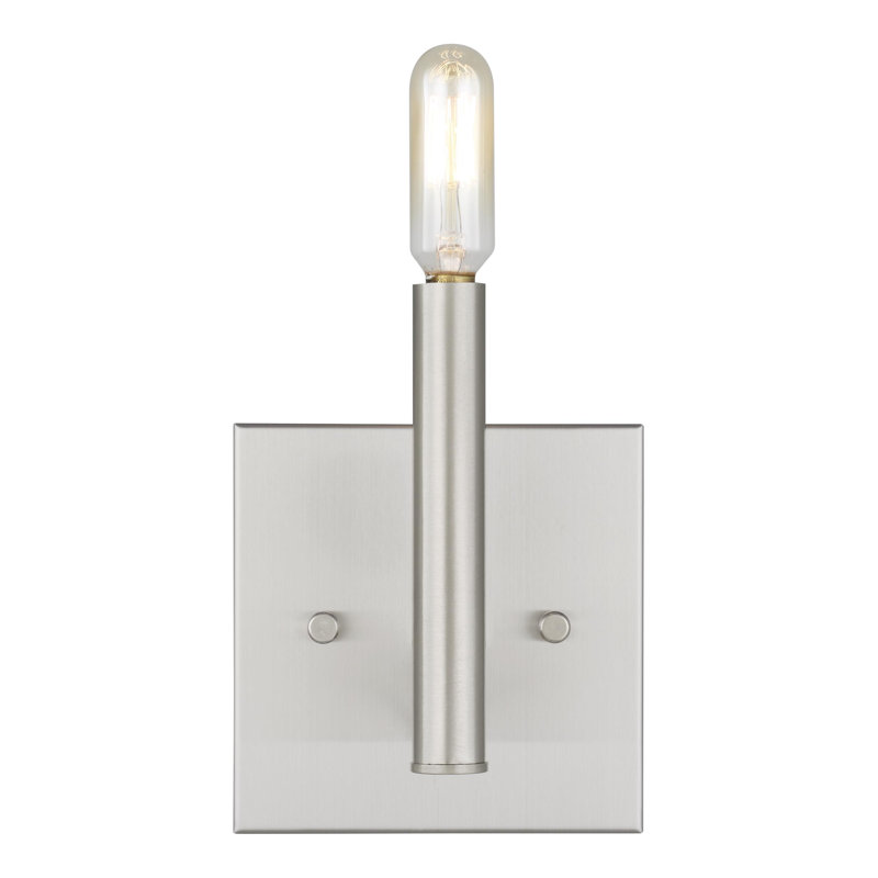 Vector 1 - Light Bath Sconce, No, Brushed Nickel - Chrome Inlay