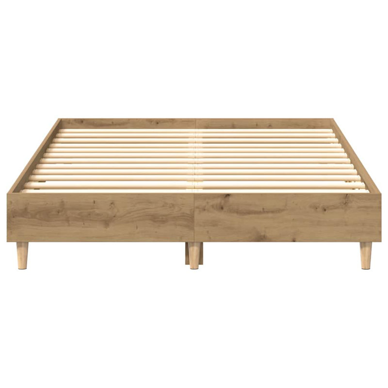 Bed Frame No Mattress Engineered Wood, 143 x 193cm, Artisan Oak