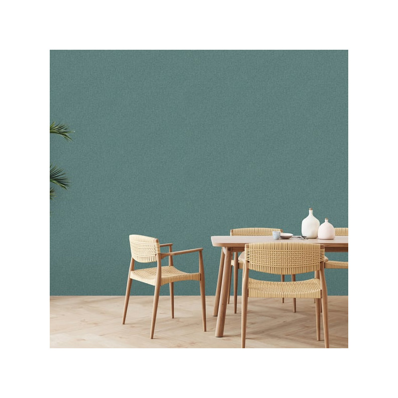 Flourish 10.05m x 53cm Textured Wallpaper Roll, Dark Green