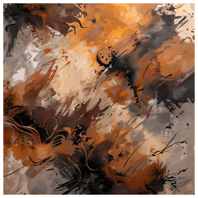 Édredon art abstrait brun et brun, Grand lit