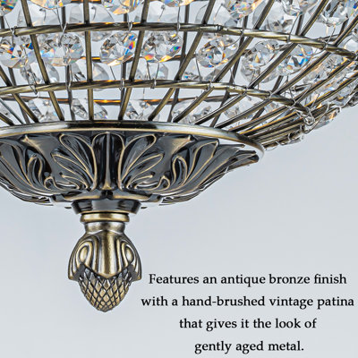  Jaemir French Retro Globe Crystal Chandelier in Antique Bronze