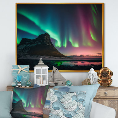 " Aurora Borealis Beautiful Dancing Waves of Light I " Mixed Media Print