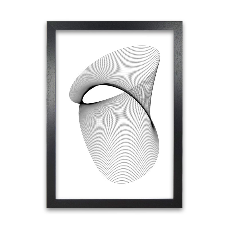 Geometric Modern Art Original - Print, 30cm H x 21cm W x 3cm D, Black Frame