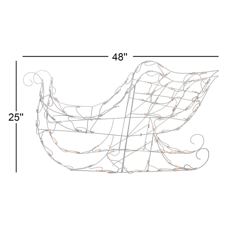 48" Lighted Sleigh Outdoor Decor