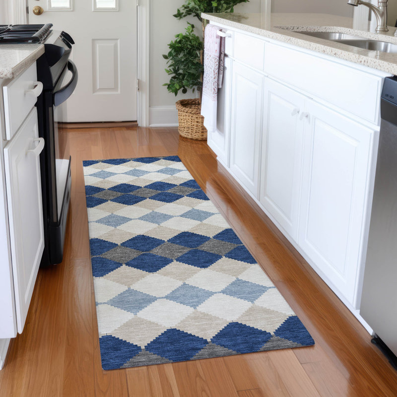 Premium Machine Washable Bunderberg AMF1007 Geometric Rug, Runner 2'3" x 7'6"