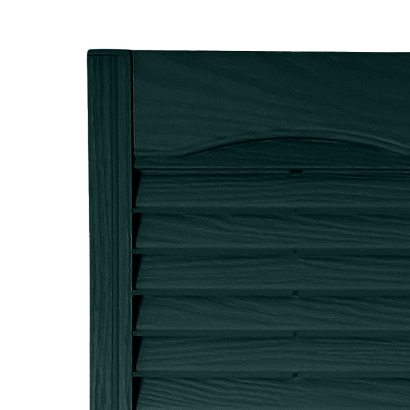 Volet à persiennes sur mesure avec dessus cathédrale, Vert ébène, 65", 10"