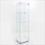 Armoires | Armoire de rangement moderne en verre trempé de 65 pouces, lumières DEL Bluetooth, serrure de porte, roulettes verrouillables, blanc neige | Minimaliste | Salon