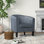 Fauteuil de baignoire contemporain en cuir végétalien avec accoudoirs hauts et coussin amovible Austin