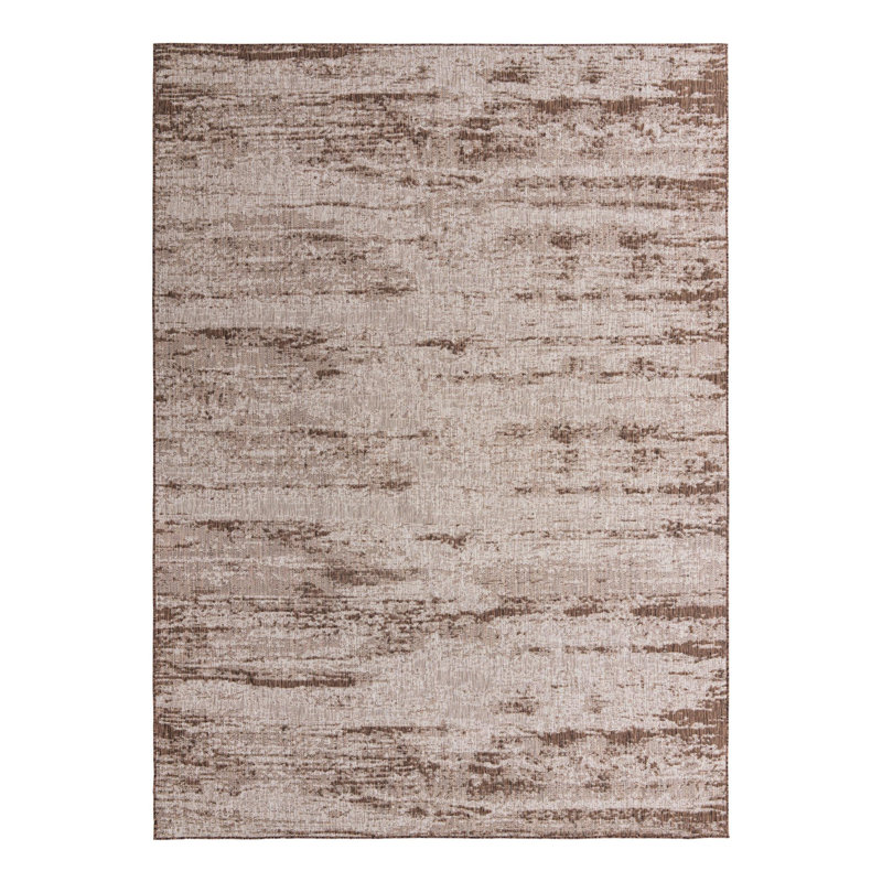 Tapis d'extérieur moderne Brown_Unique Loom Cartago, Rectangle 10 pi x 14 pi 1 po