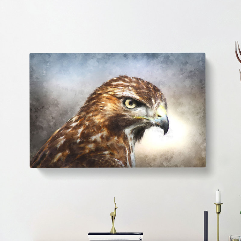 Hawk - Wrapped Canvas Painting, 50cm H x 76cm W x 3cm D