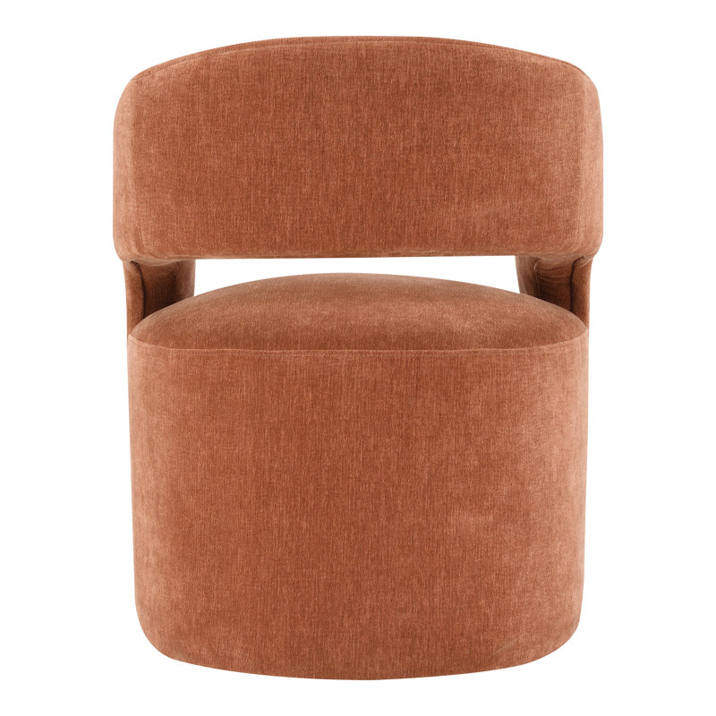 Roya Barrel-Back Dining Chair With Casters, Orange