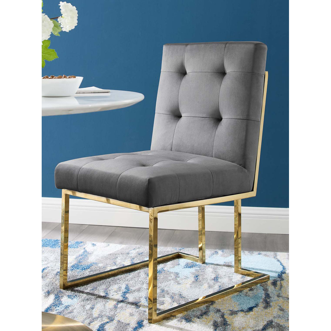 Privy Stainless Steel Upholstered Fabric Dining Accent Chair Modway Upholstery 