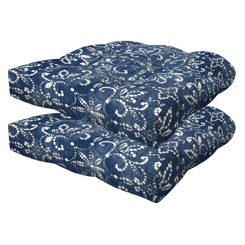 Meridian Outdoor Tufted Dining Seat Cushion (Set of 2) – Weather-Resistant, Comfortable & Durable, Boheme