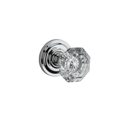 Crystal Double Dummy Door Knob with Traditional Round Rose