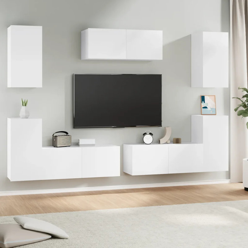 Unfinished Floating TV Stand for TVs up to 24", White