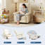 Fauteuil inclinable électrique pivotant avec port USB, fauteuil berçant 270 °, chaise de chambre de bébé et de salon en similicuir, beige