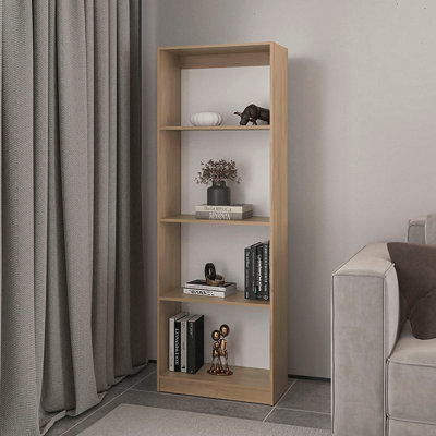 Bibliothèque, 5 tablettes, bois manufacturé