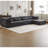 Compression Mahjong Sofa,Convertible Floor Sofa Bed,DIY Boneless Modular Sectional Sofa,No Assembly Required,Circle Fleece Fabric,Oversized 4 Seater With 1 Ottoman,Dark-Grey-70228431