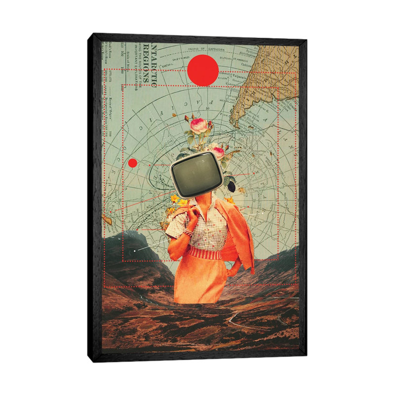Antarctic Broadcast by Frank Moth - Print on Canvas, 101.6cm H x 66.04cm W x 3.81cm D, Black Framed