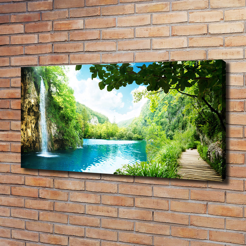 Waterfall In The Forest - Wrapped Canvas Print