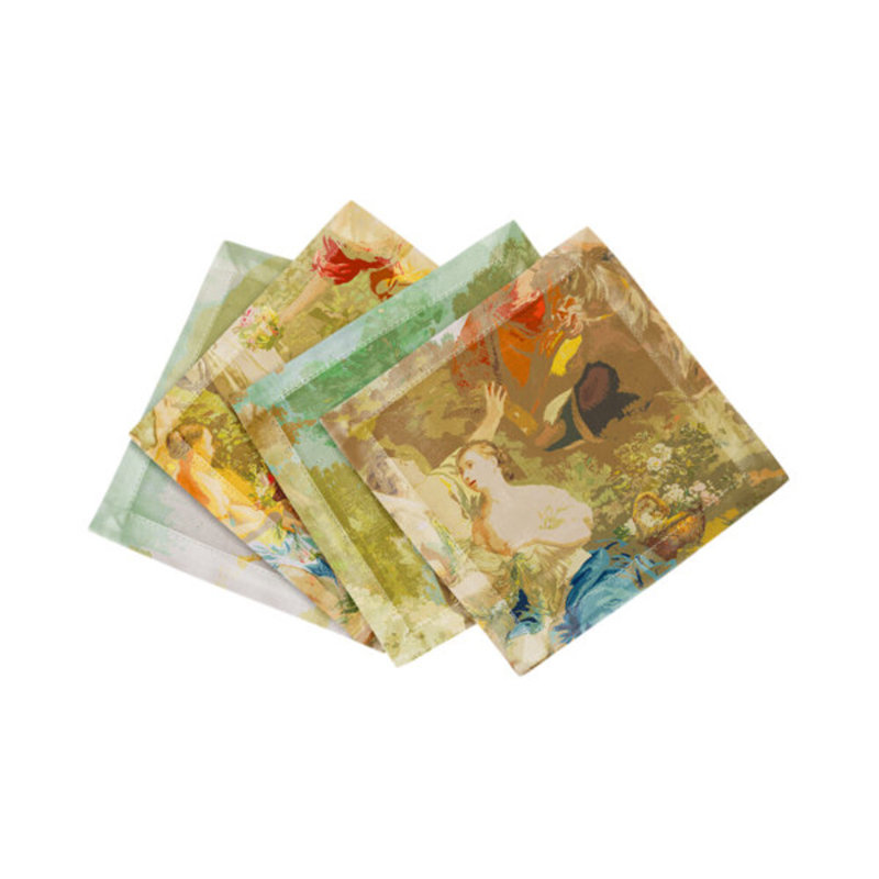 Serviettes de table en coton satiné, Rétro