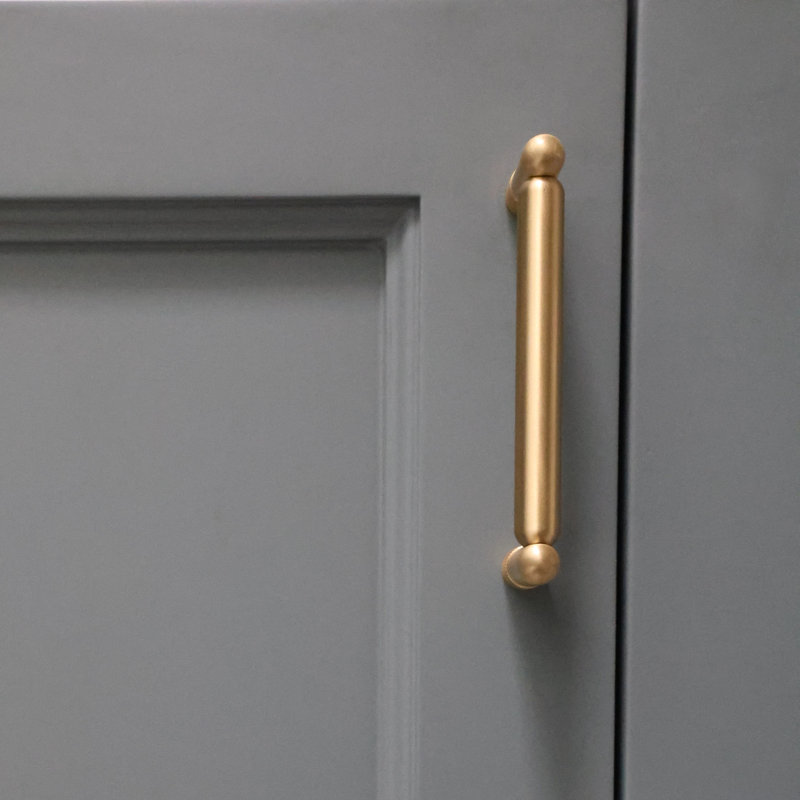 Knurled Bar / Handle Pull, 6", Satin Brass