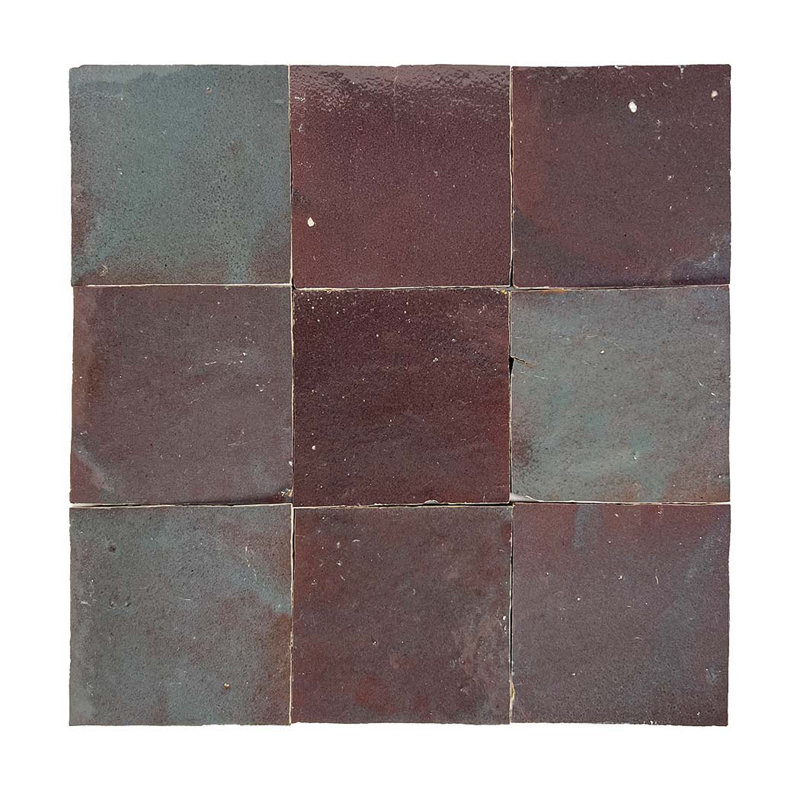 Moroccan Zellige 4" x 4" Ceramic Floor & Wall Tile, Thistle