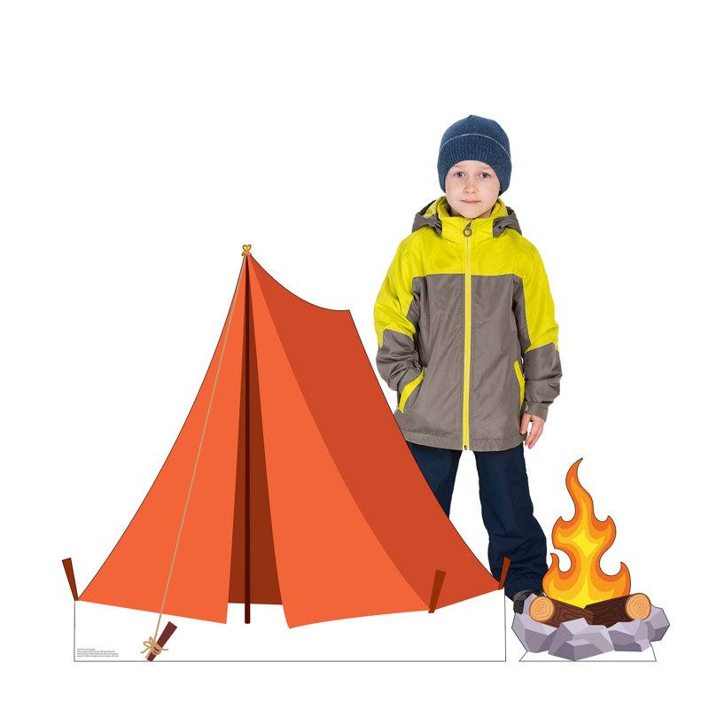 37'' Orange Tent and Campfire Cardboard Standup