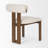 Ardith Curve Open Back Cream Chenille Tripod Frame Dining Chair-675339556-675339555