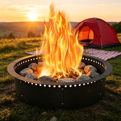 35in Outer 31in Inner Smokeless Steel Fire Pit Ring
