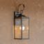 Applique murale d'extérieur noire 1 lumière - 19,4 po Avec abat-jour en verre transparent, câblé, ampoules non incluses