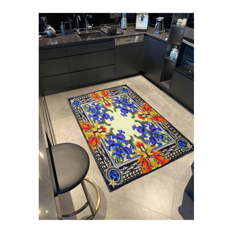 Tapis décoratif géométrique moderne, Rectangle 4 pi 8 po x 6 pi 7 po
