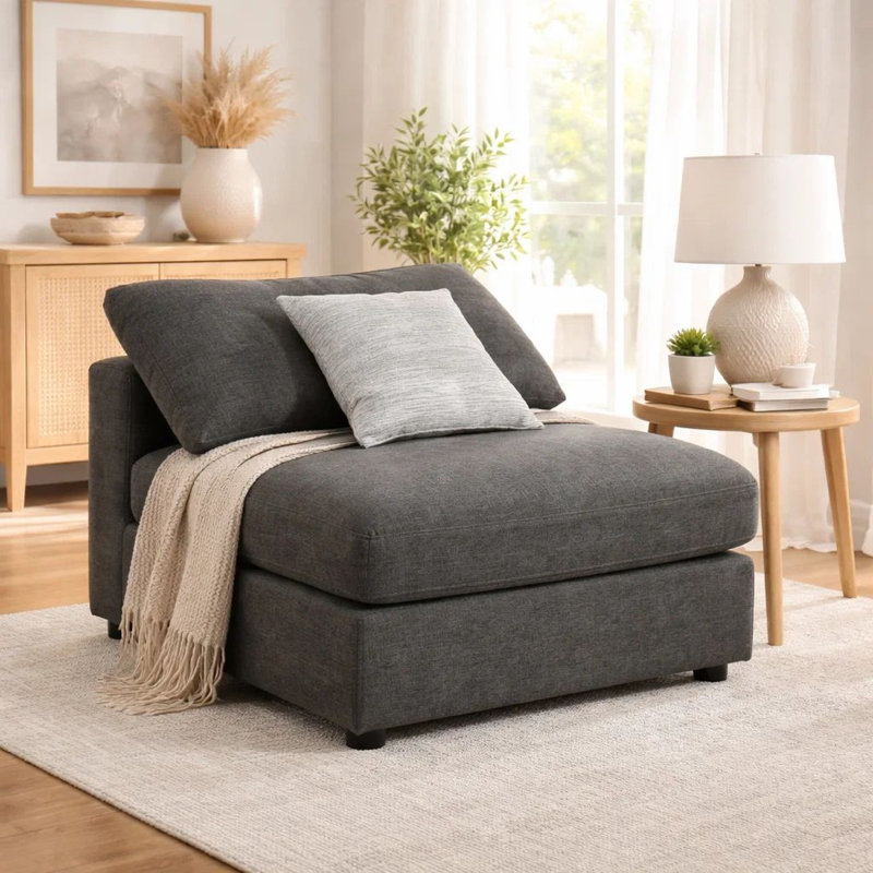 Chaise rembourrée Serene Beige, Noir