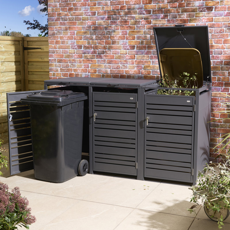 Metal Triple Bin Store, Anthracite
