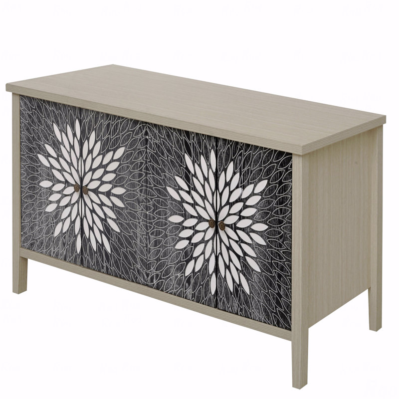 Armoire de rangement, moderne, tablettes réglables à 4 portes, buffet de buffet, avec, avec portes et
