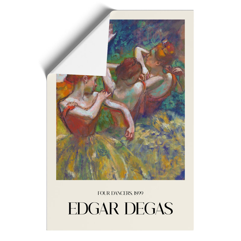 Four Ballet Ballerina Dancers Vol.1 by Edgar Degas - No Frame Painting, 42cm H x 30cm W x 0.1cm D