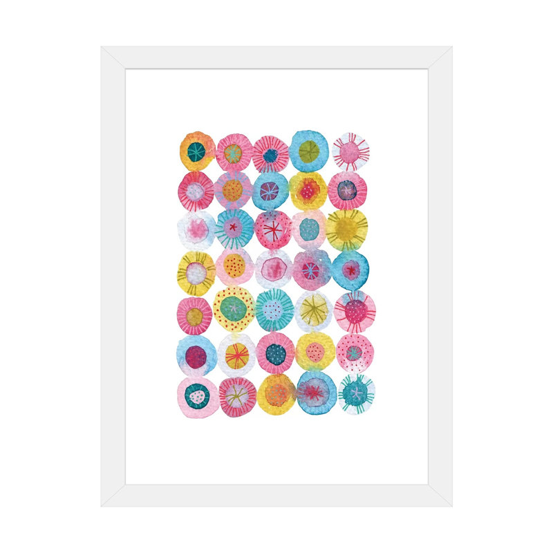 « Fiesta » par Nic squirrell-impression d’art graphique, H 32 po x l 24 po x P 1 po, Papier encadré blanc, Blanc