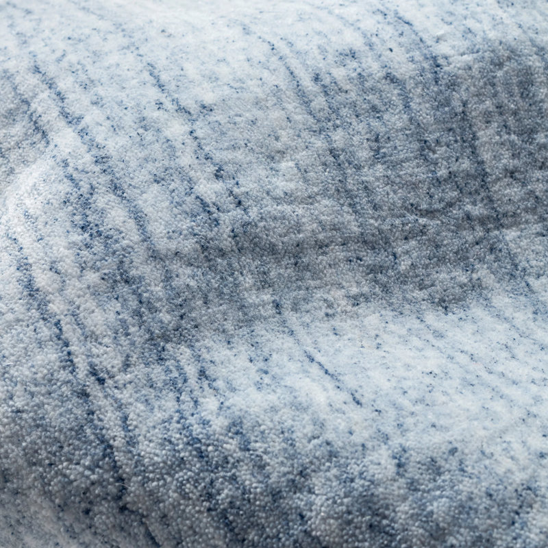 Nordic Blue Hand Loom Knotted Performance Rug, Rectangle 4' x 6'