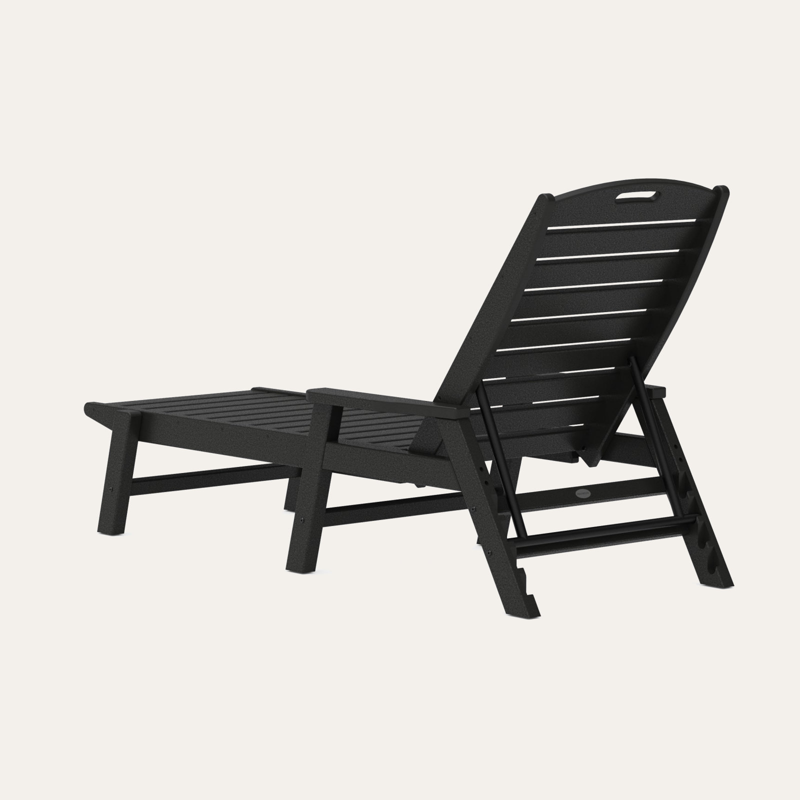 POLYWOOD® Nautical 27" Patio Chaise Lounge, Black