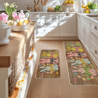 Multicolore - ensemble de 2 tapis de sol à profil bas pour le printemps