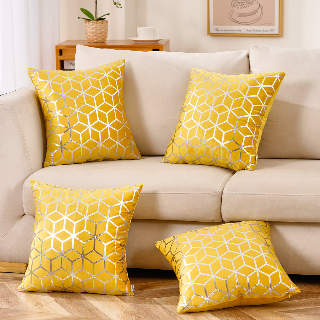  Velvet Throw Square Pillow Cover (Set of 4) WARISI 