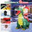  Père Noël gonflable de Noël 6,7 pi sur un dinosaure