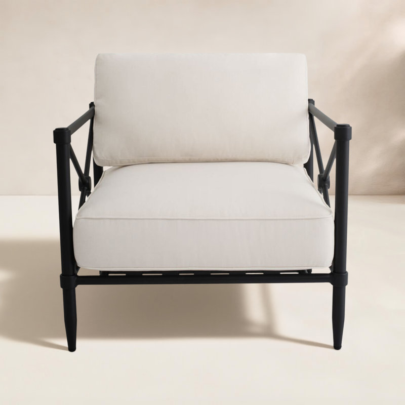 Chaise d'appoint d'extérieur Willow crème, Crème